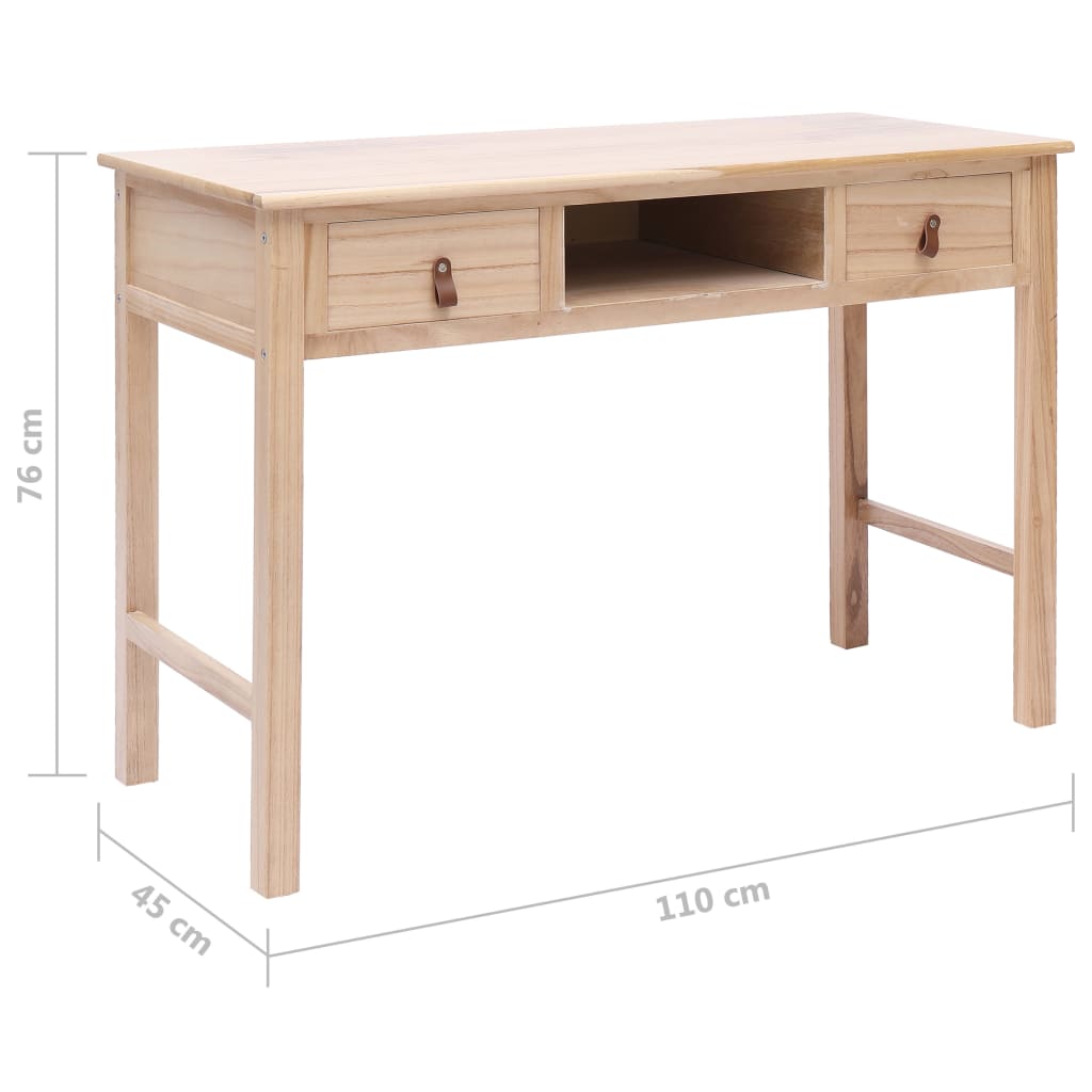 Schrijftafel 110x45x76 cm hout naturel – afbeelding 9