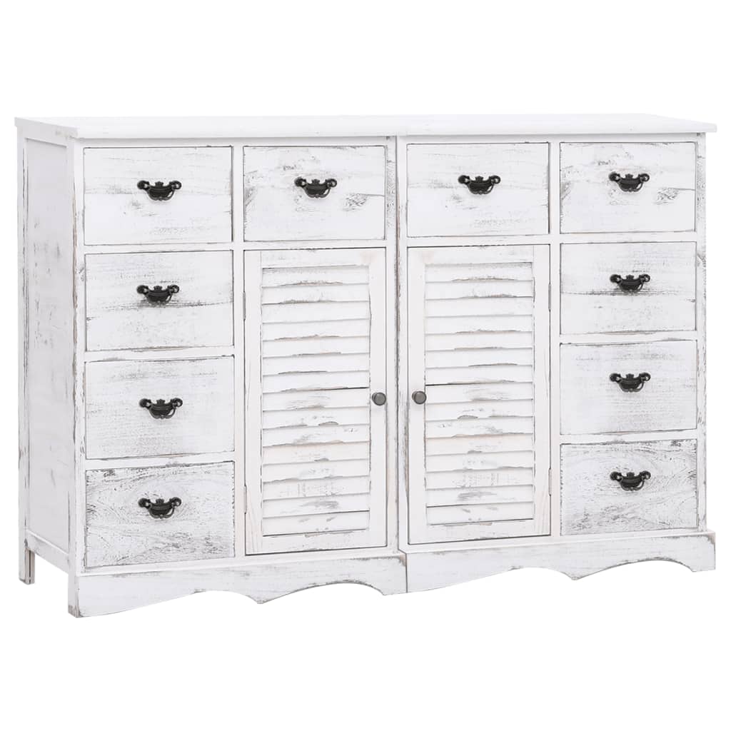 Dressoir met 10 lades 113x30x79 cm hout wit