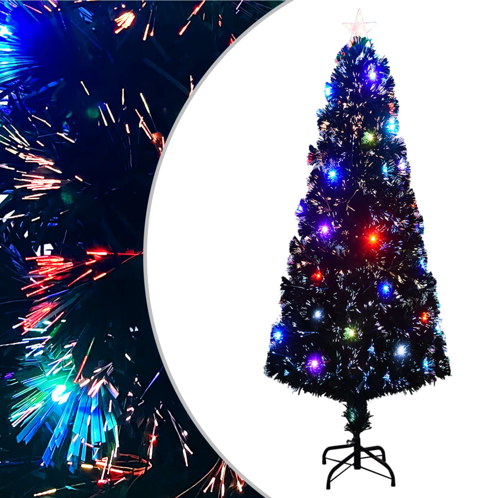 Voorverlichte kerstboom met standaard en LED 240 cm glasvezel