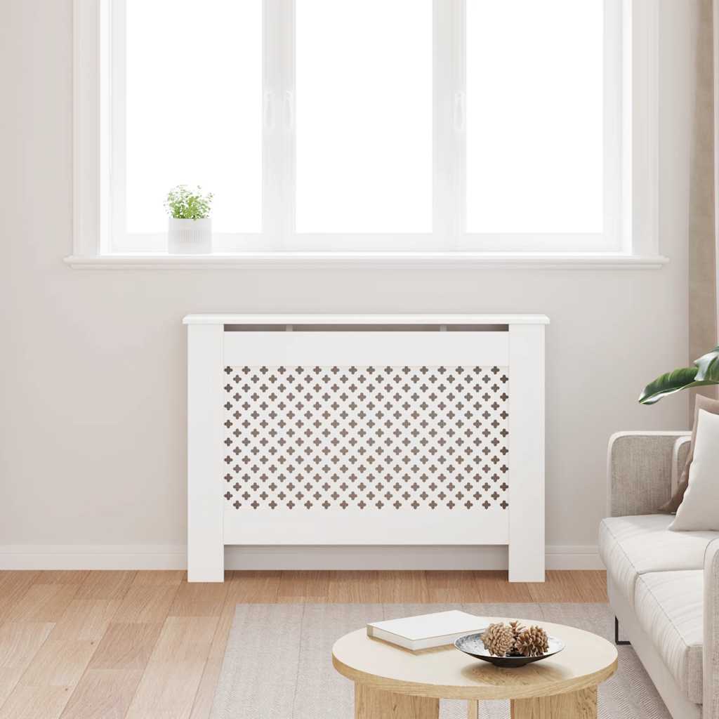 Radiatorombouw 112x19x81,5 cm MDF wit – afbeelding 3