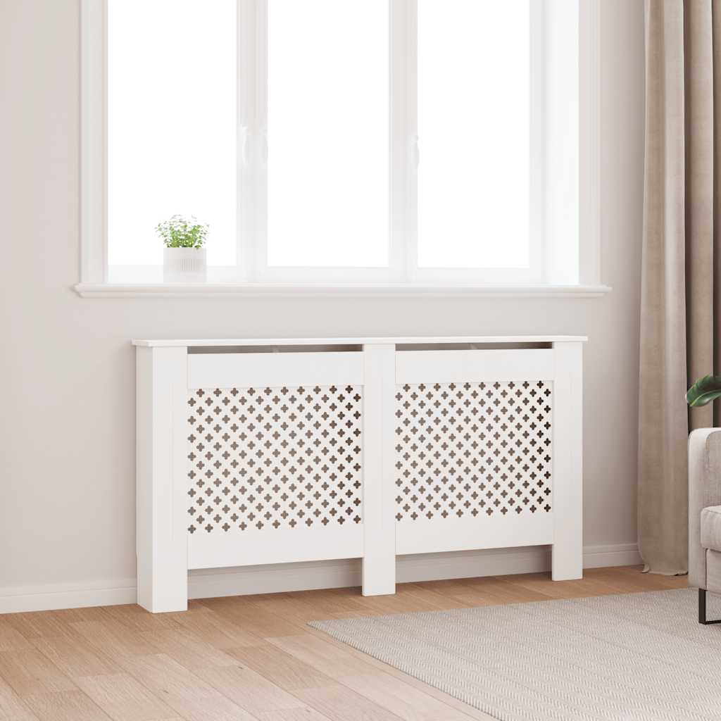 Radiatorombouw 152x19x81,5 cm MDF wit – afbeelding 1