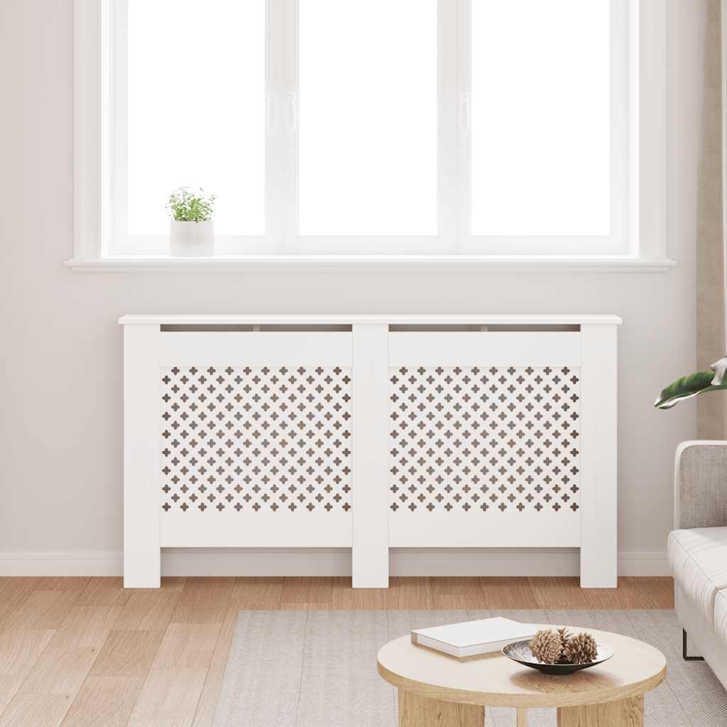 Radiatorombouw 152x19x81,5 cm MDF wit – afbeelding 3