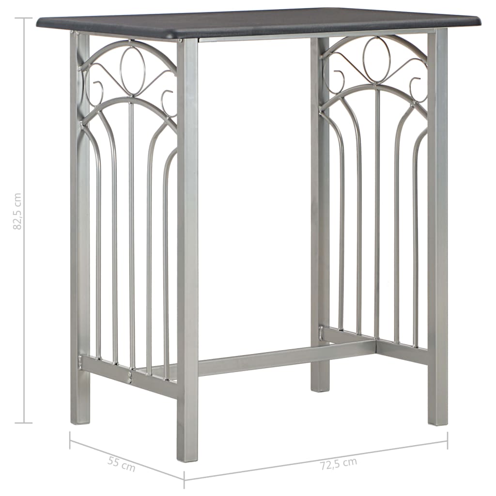 3-delige Barset hout en staal zwart – afbeelding 10