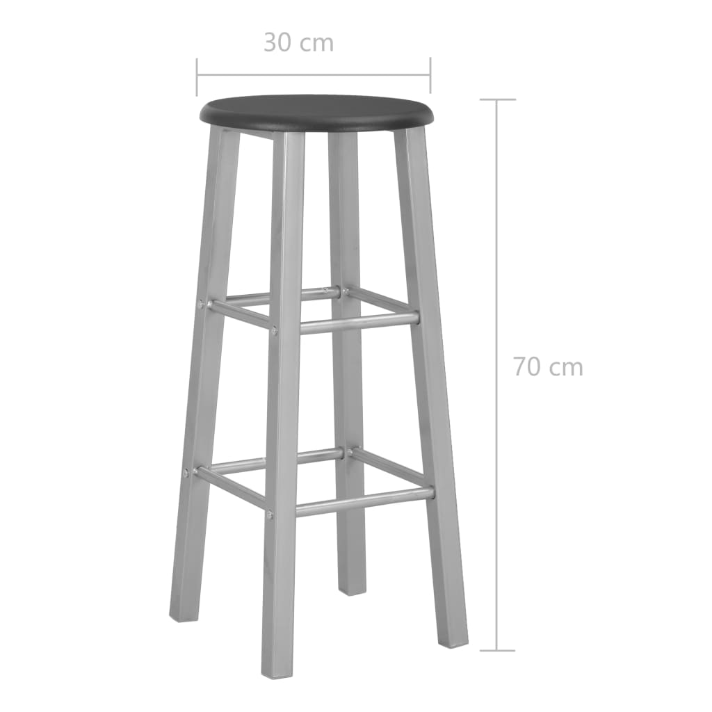 3-delige Barset hout en staal zwart – afbeelding 11