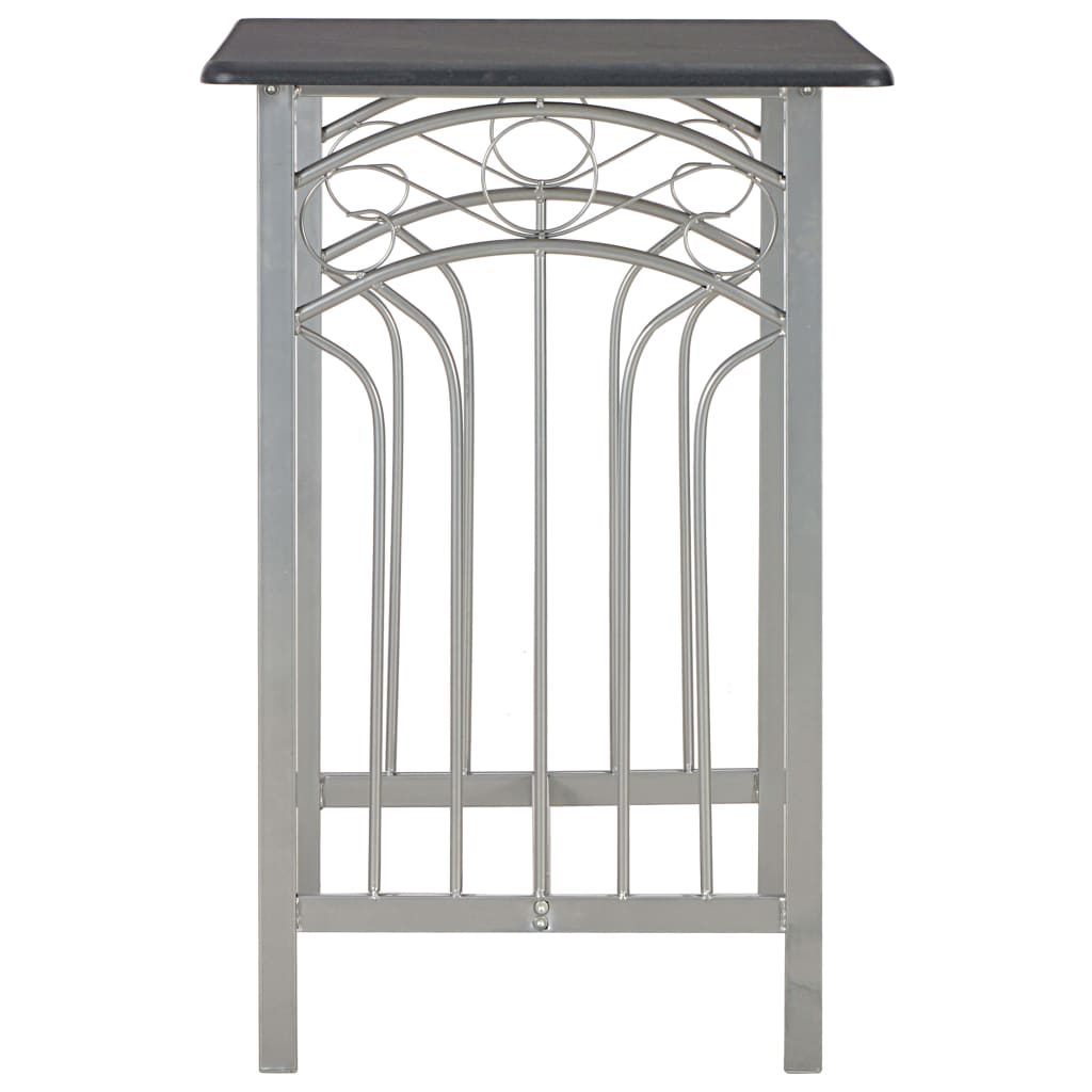 3-delige Barset hout en staal zwart – afbeelding 4