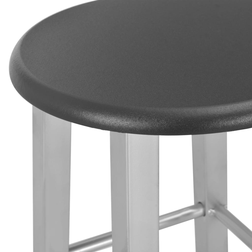 3-delige Barset hout en staal zwart – afbeelding 8