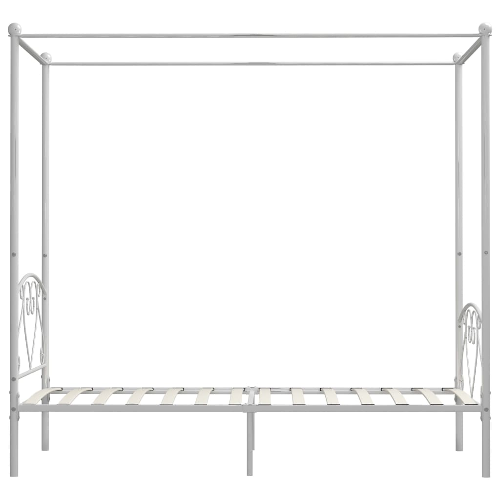 Hemelbedframe metaal wit 90x200 cm – afbeelding 4