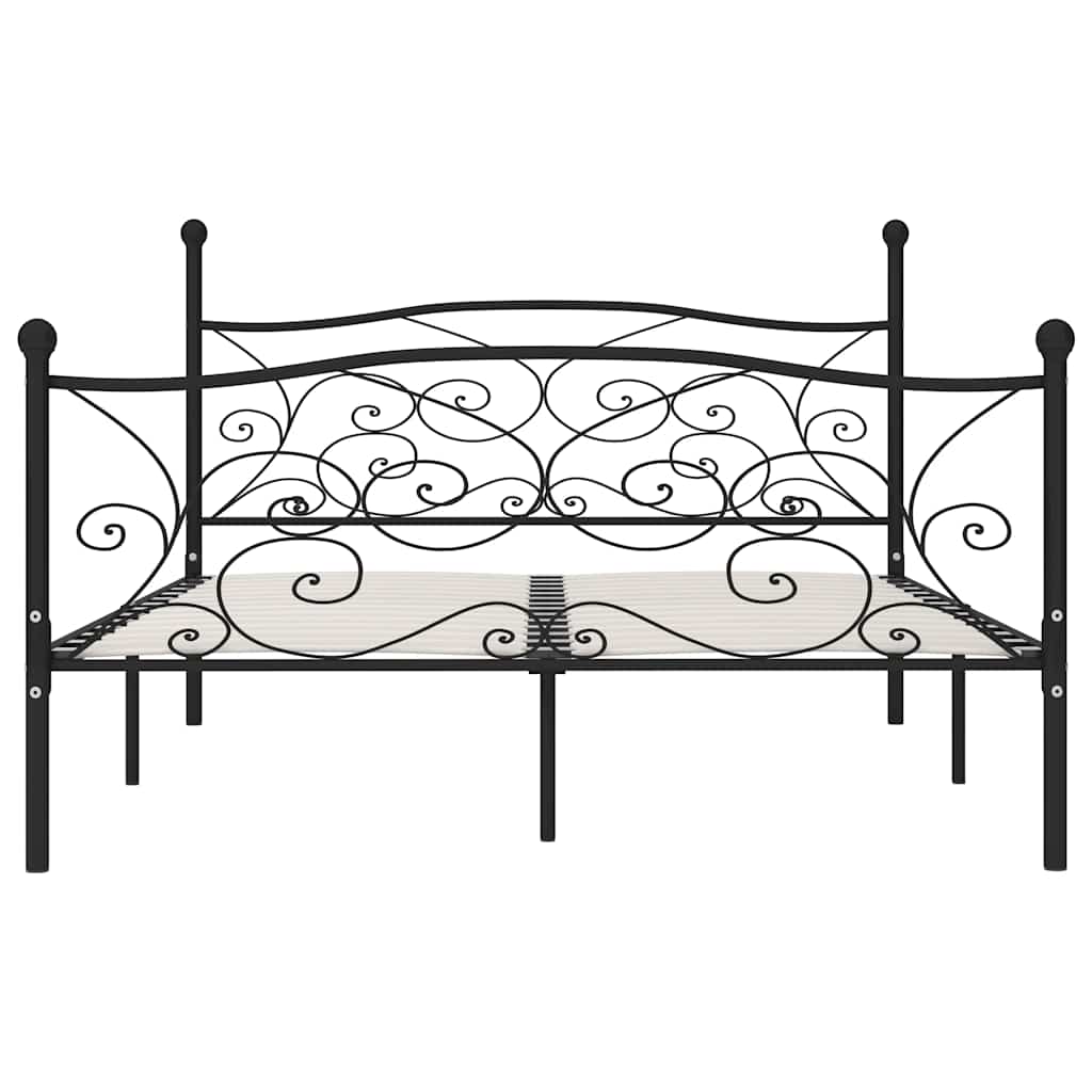 Bedframe met lattenbodem metaal zwart 200x200 cm – afbeelding 3