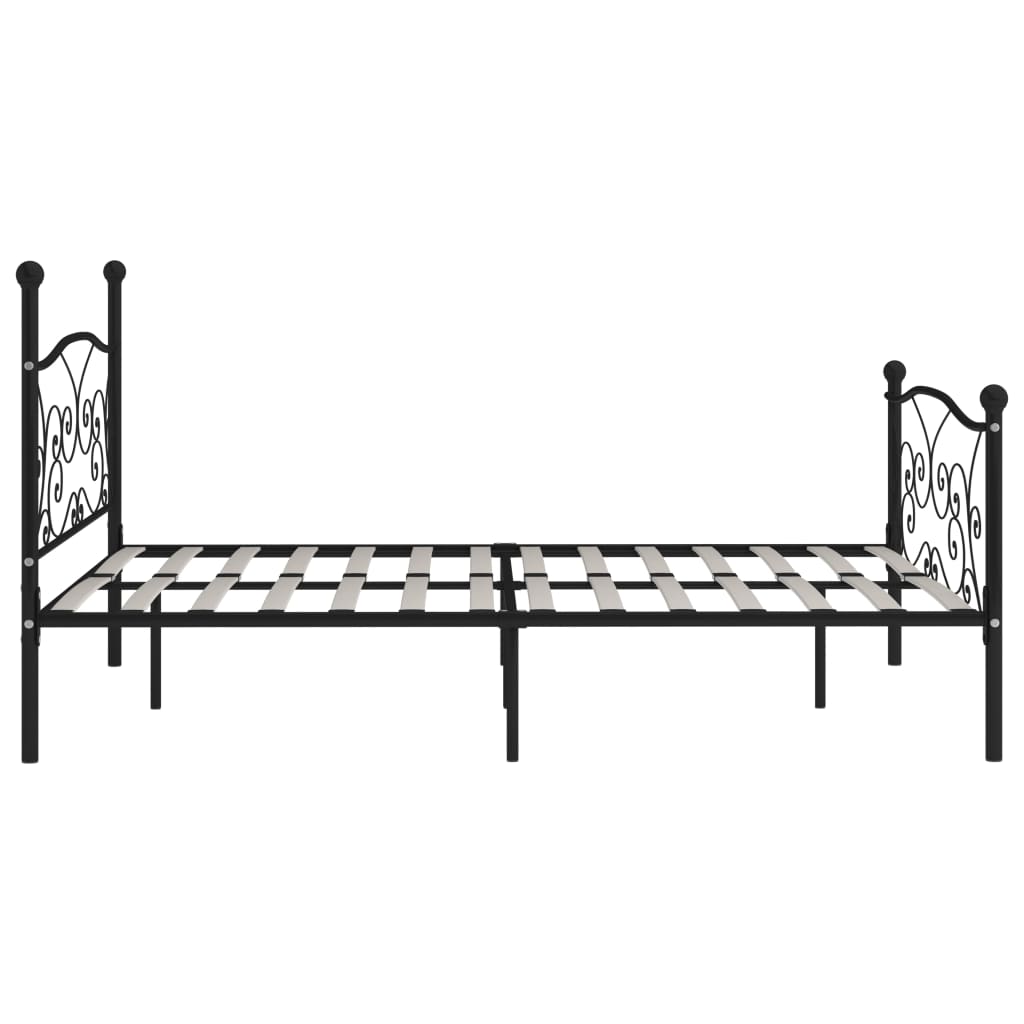 Bedframe met lattenbodem metaal zwart 200x200 cm – afbeelding 4