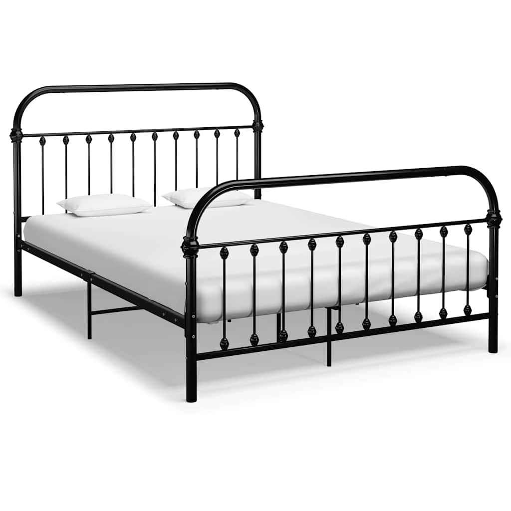 Bedframe metaal zwart 160x200 cm – afbeelding 1