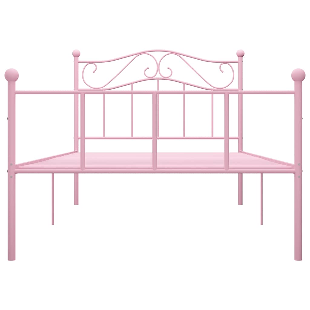 Bedframe metaal roze 90x200 cm – afbeelding 3