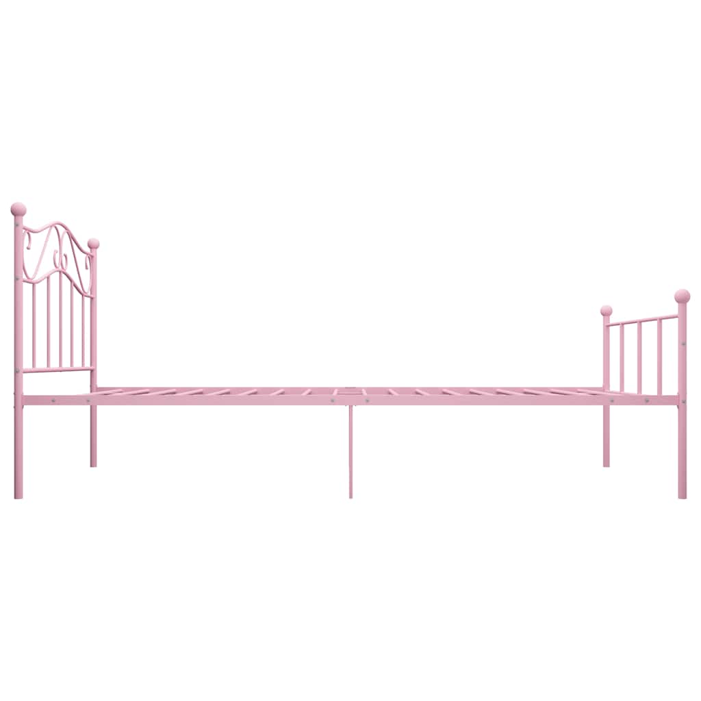 Bedframe metaal roze 90x200 cm – afbeelding 4