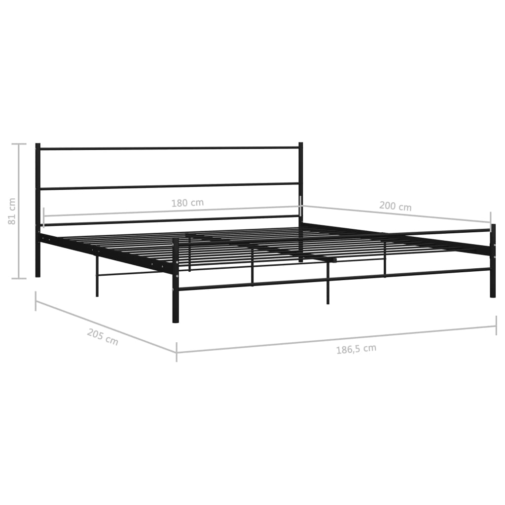 Bedframe metaal zwart 180x200 cm – afbeelding 7