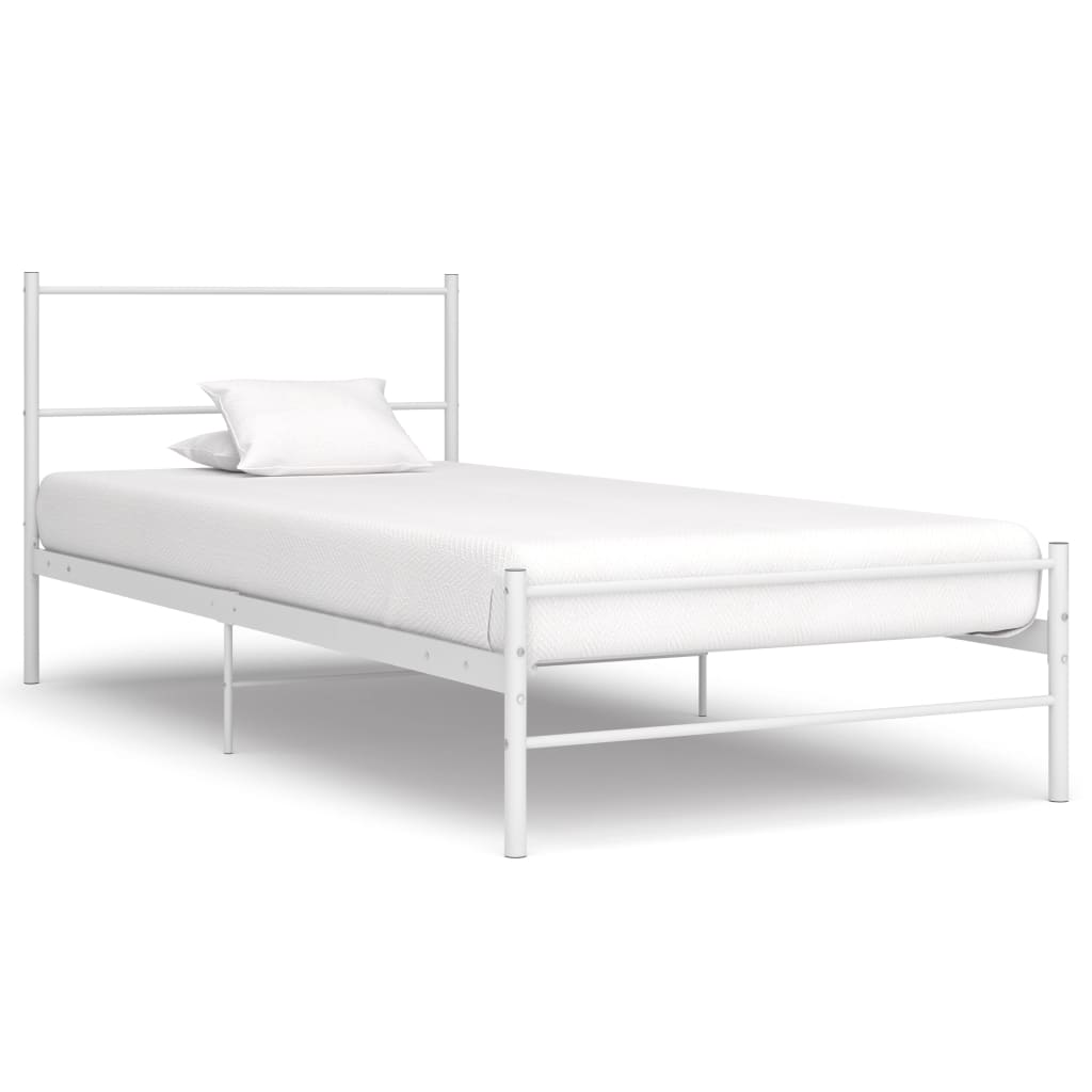 Bedframe metaal wit 100x200 cm – afbeelding 1
