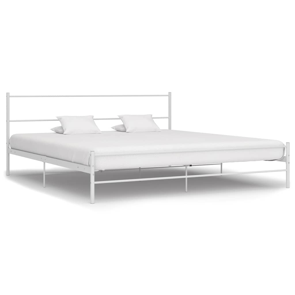 Bedframe metaal wit 160x200 cm – afbeelding 1