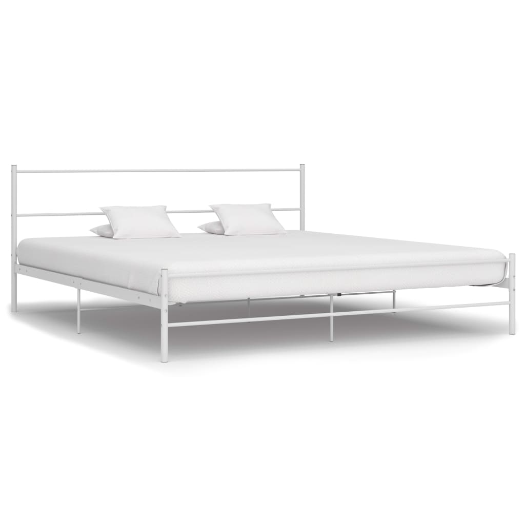Bedframe metaal wit 180x200 cm – afbeelding 1