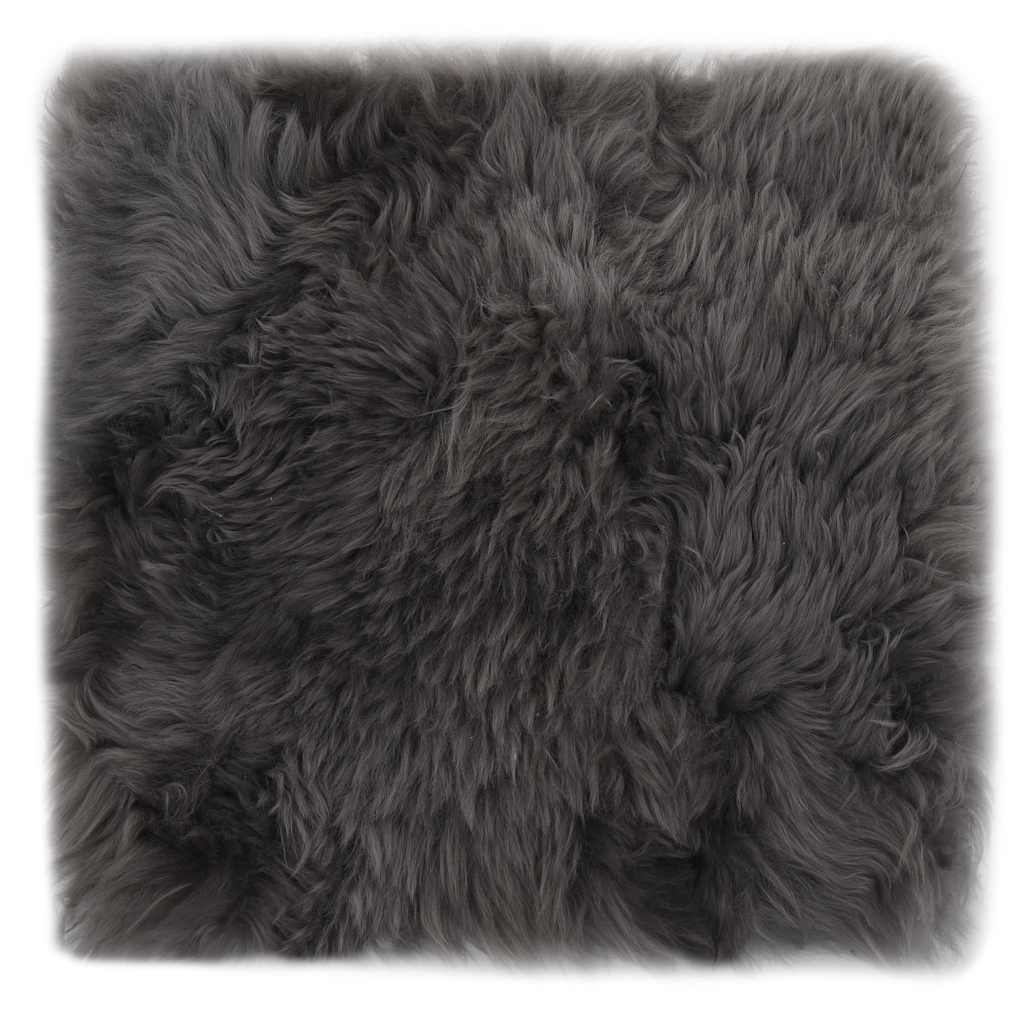 Stoelkussens 2 st 40x40 cm echt schapenvacht lichtgrijs – afbeelding 2
