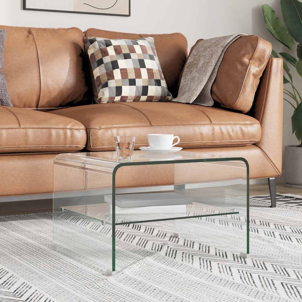 Salontafel 50x45x33 cm gehard glas transparant