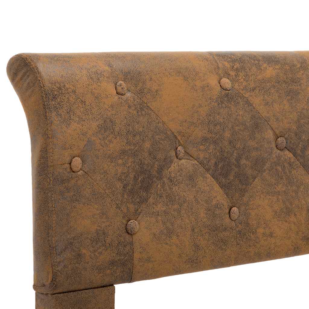 Bedframe kunstsuède bruin 160x200 cm – afbeelding 7