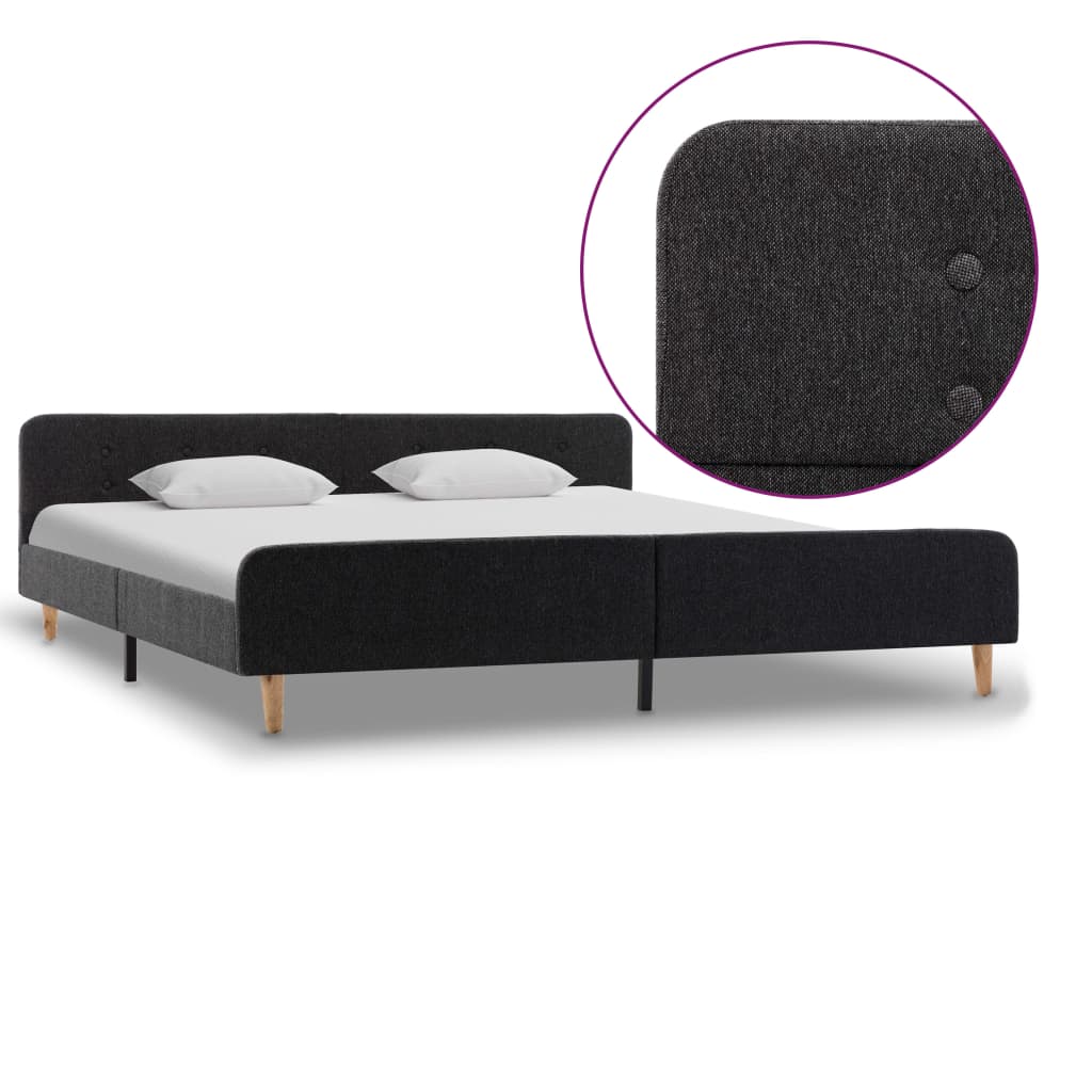 Bedframe jute donkergrijs 180x200 cm – afbeelding 1