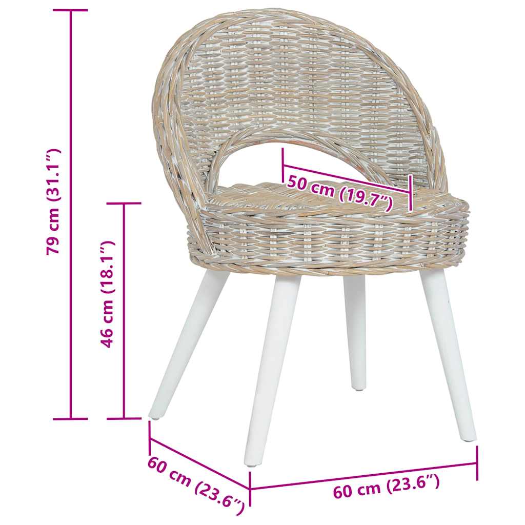 Fauteuil kubu rattan wit – afbeelding 7