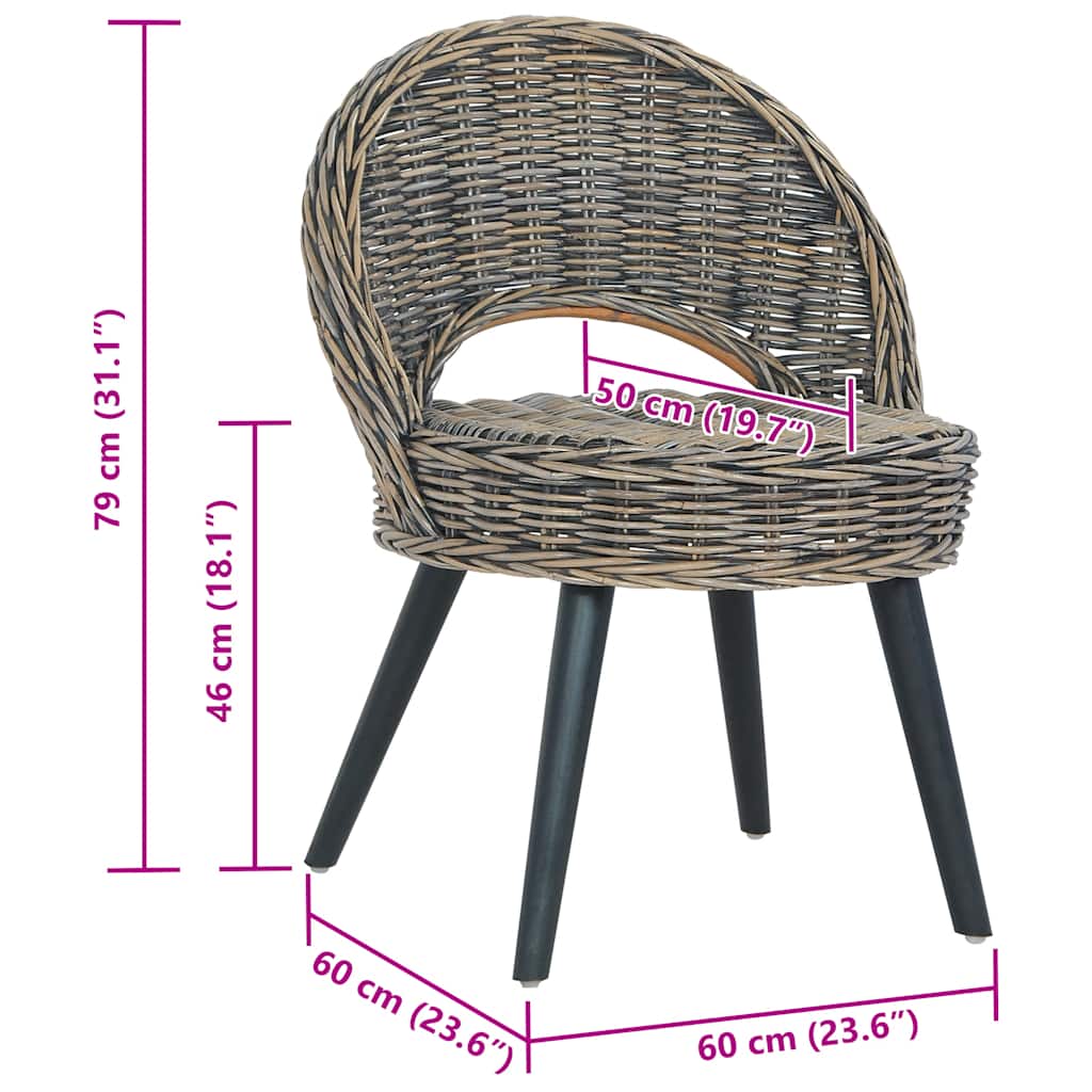 Fauteuil kubu rattan zwart – afbeelding 7