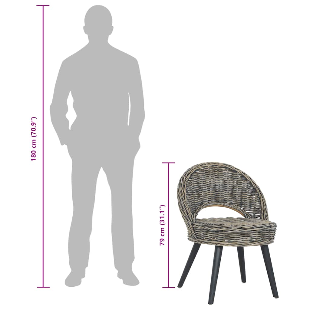 Fauteuil kubu rattan zwart – afbeelding 8