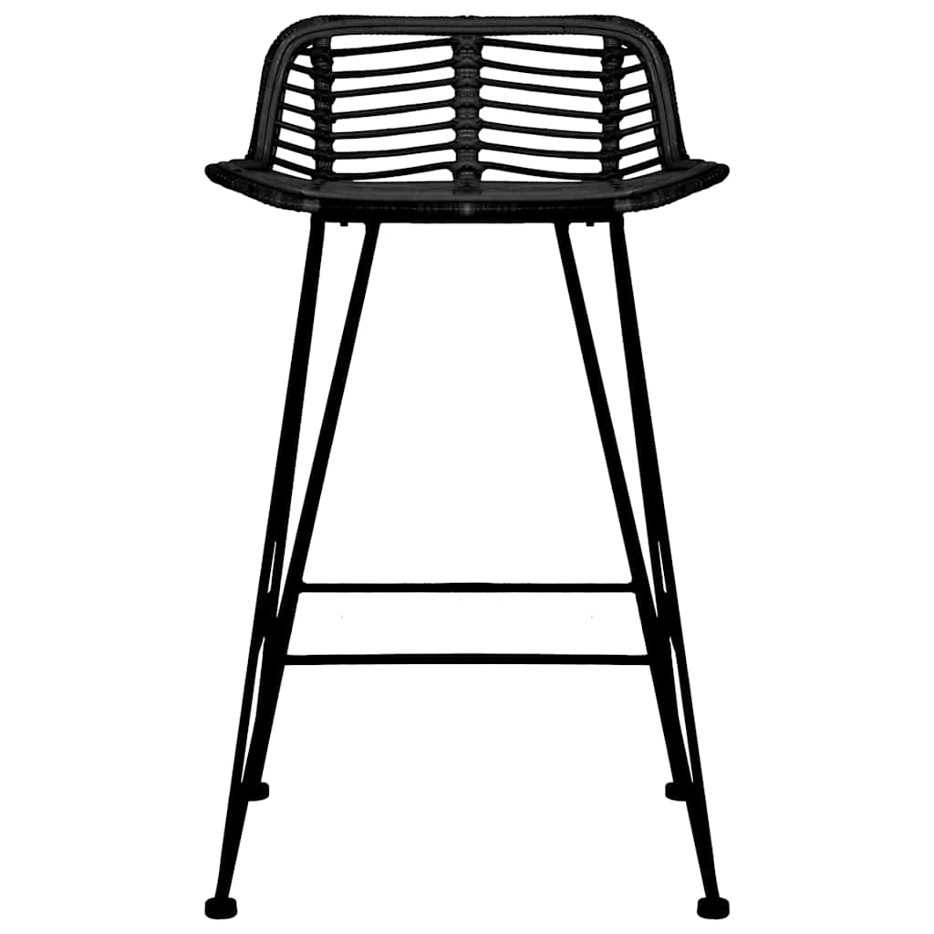 Barstoelen 2 st rattan zwart – afbeelding 3