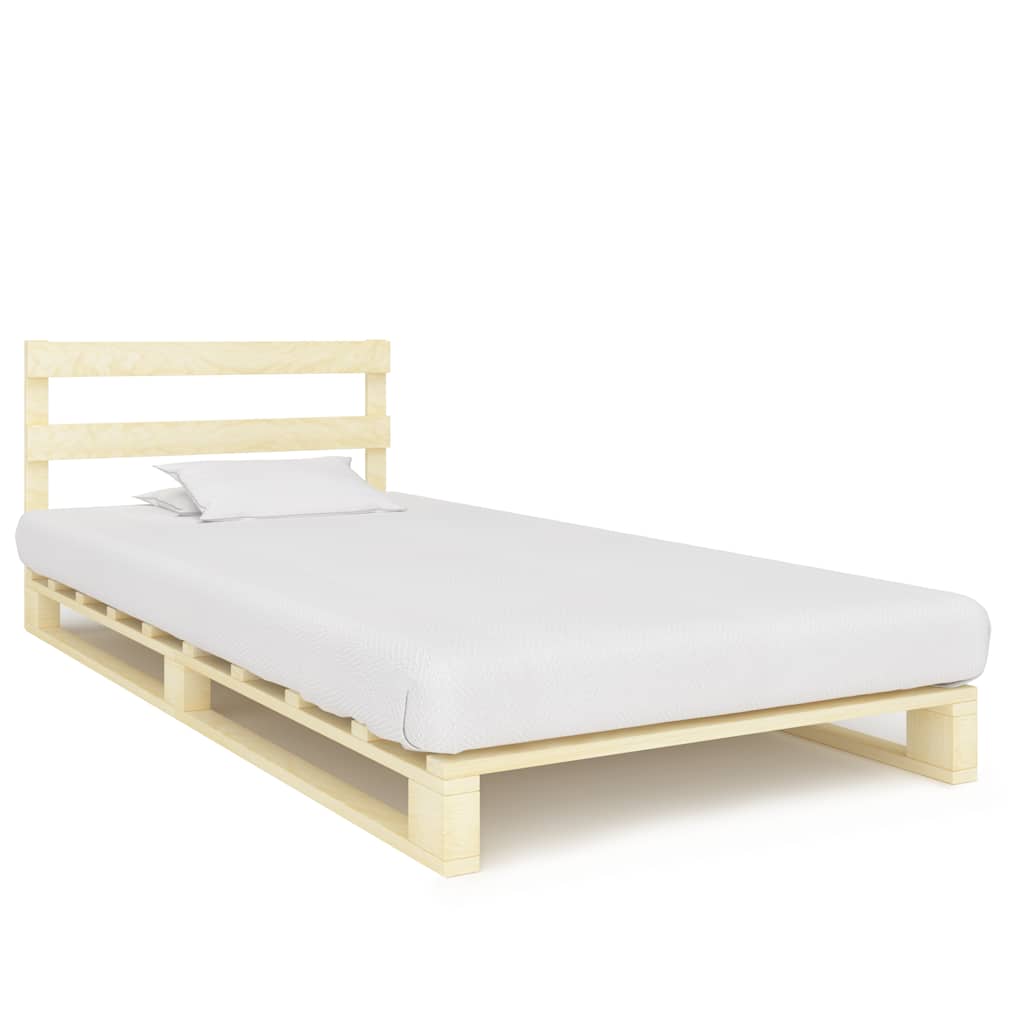 Bedframe pallet massief grenenhout 90x200 cm – afbeelding 1