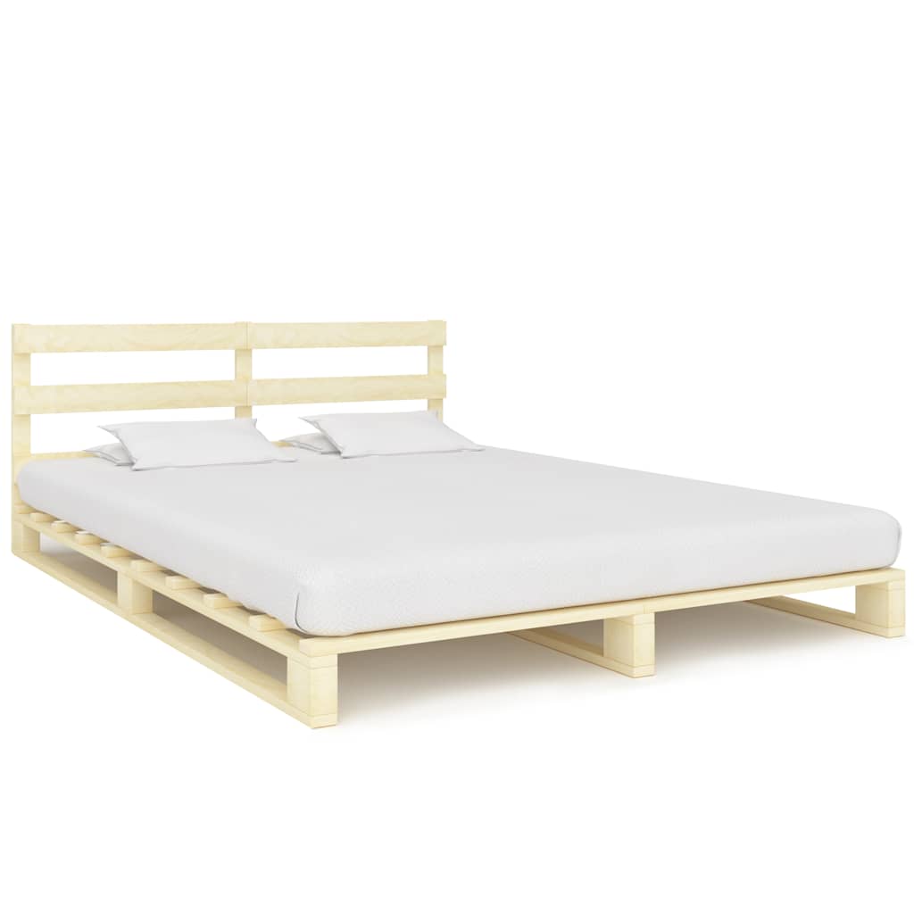 Bedframe pallet massief grenenhout 180x200 cm – afbeelding 1