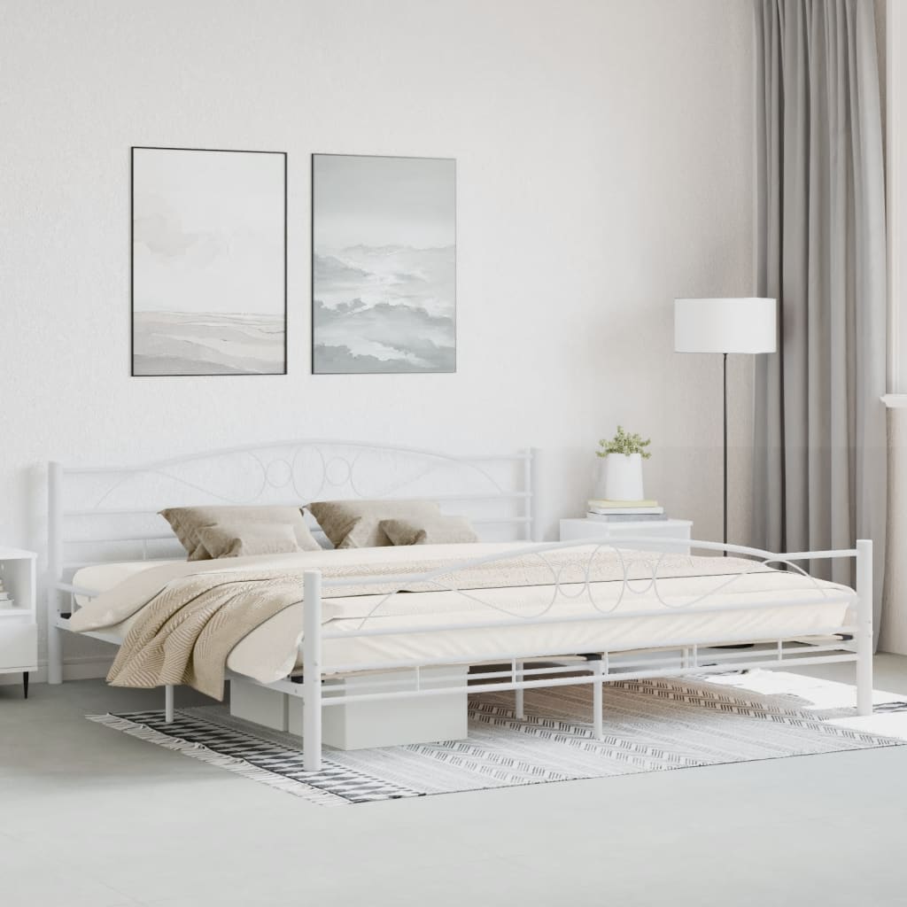 Bedframe metaal wit 200x200 cm