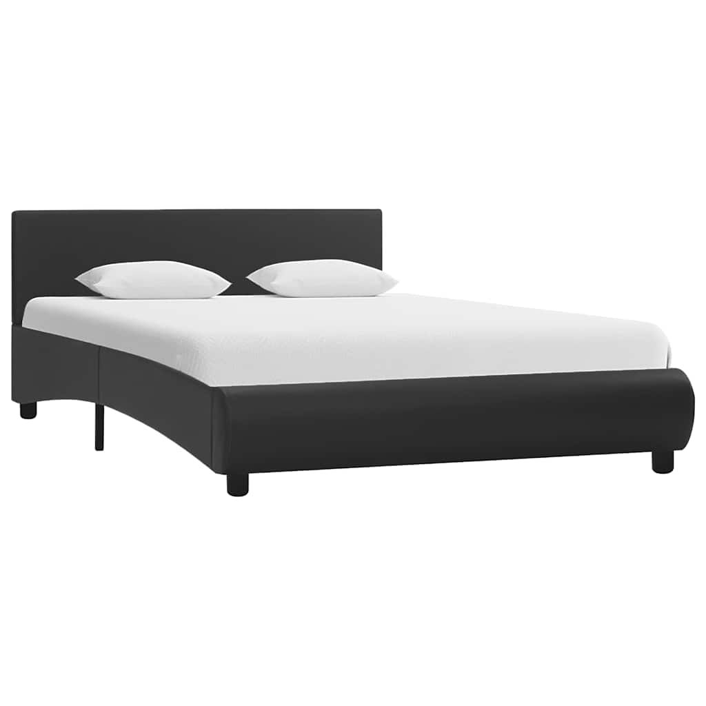 Bedframe met LED kunstleer zwart 120x200 cm – afbeelding 1