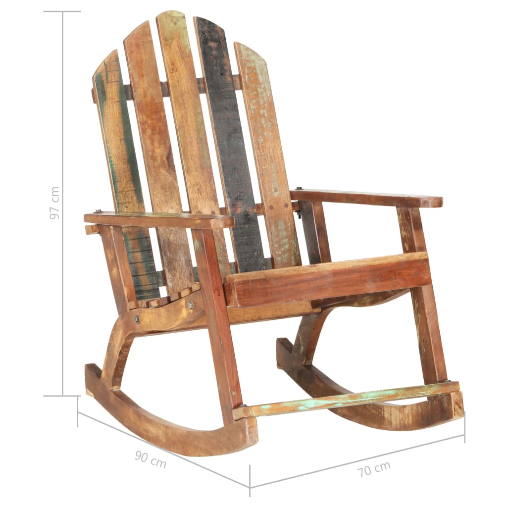 Tuinschommelstoel massief gerecycled hout – afbeelding 7