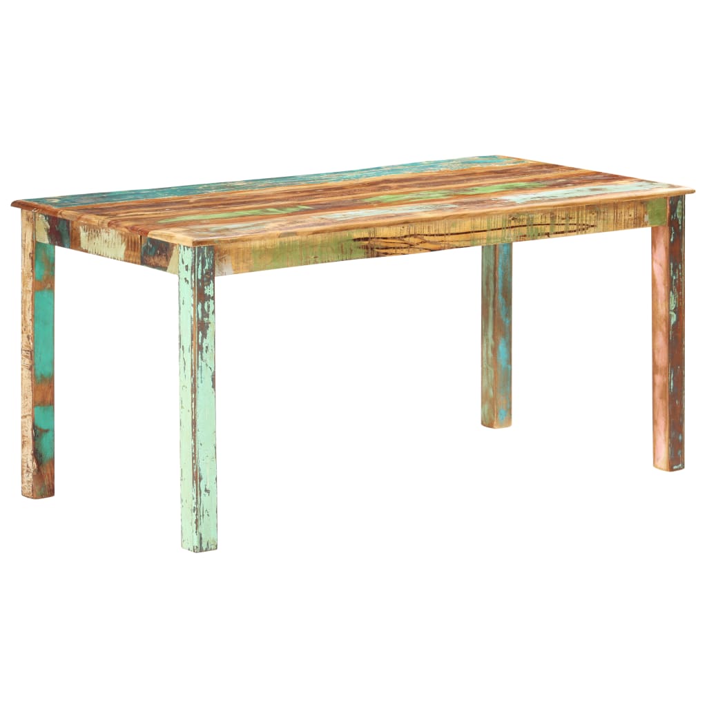 Eettafel 160x80x76 cm massief gerecycled hout – afbeelding 1