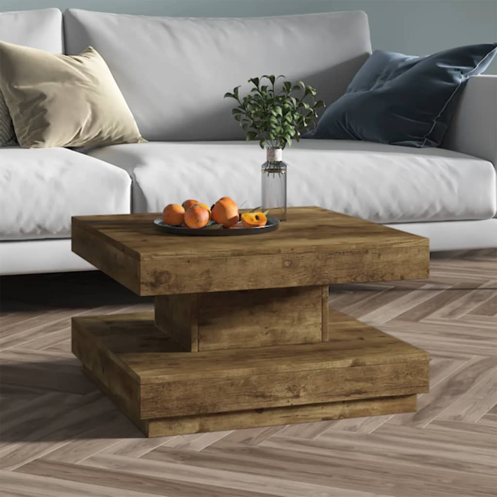 Salontafel 60x60x35 cm MDF donkerbruin – afbeelding 1