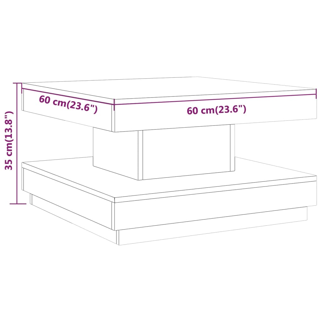 Salontafel 60x60x35 cm MDF donkerbruin – afbeelding 6