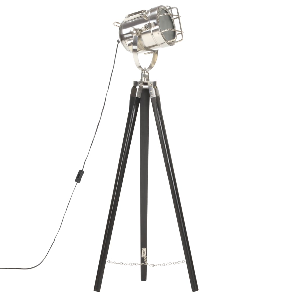 Vloerlamp driepoot 97 cm massief mangohout zwart – afbeelding 2
