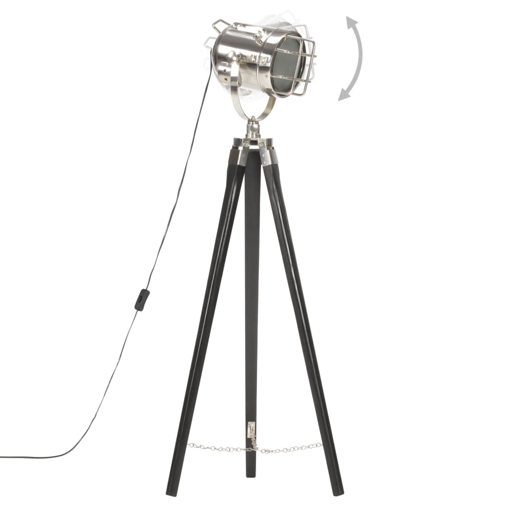 Vloerlamp driepoot 97 cm massief mangohout zwart – afbeelding 3