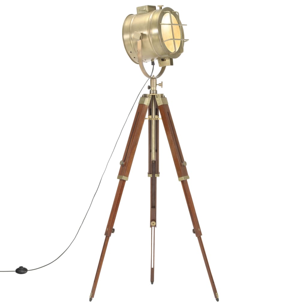 Vloerlamp driepoot 165 cm massief mangohout – afbeelding 1