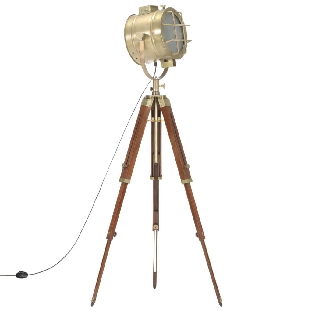 Vloerlamp driepoot 165 cm massief mangohout – afbeelding 2