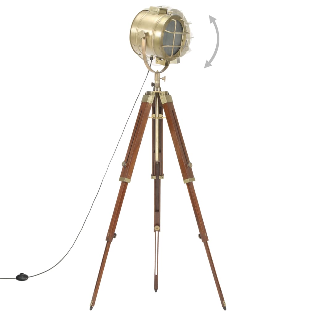 Vloerlamp driepoot 165 cm massief mangohout – afbeelding 3