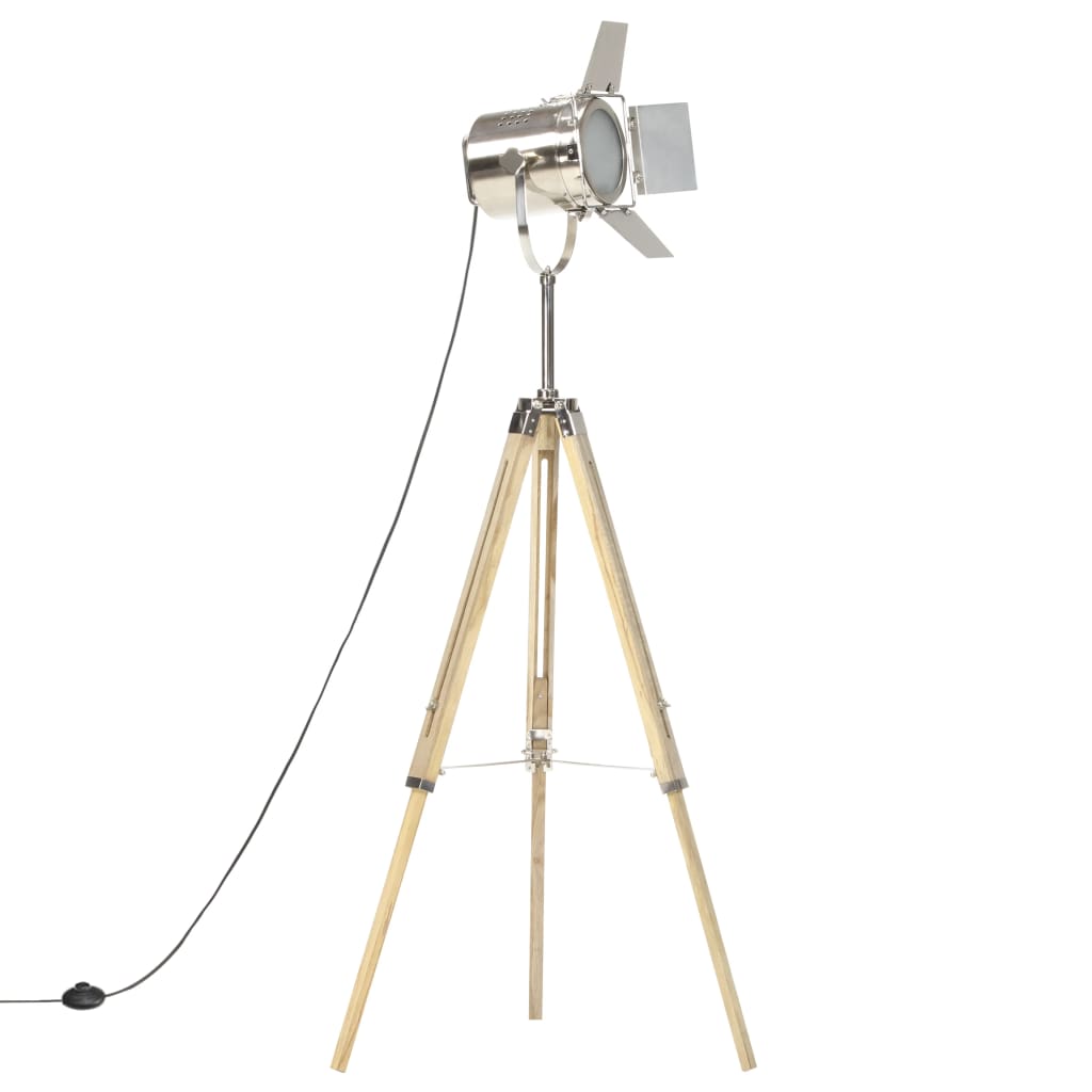 Vloerlamp driepoot 140 cm massief mangohout – afbeelding 2