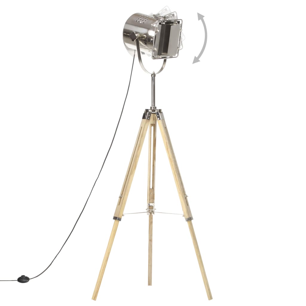 Vloerlamp driepoot 140 cm massief mangohout – afbeelding 3