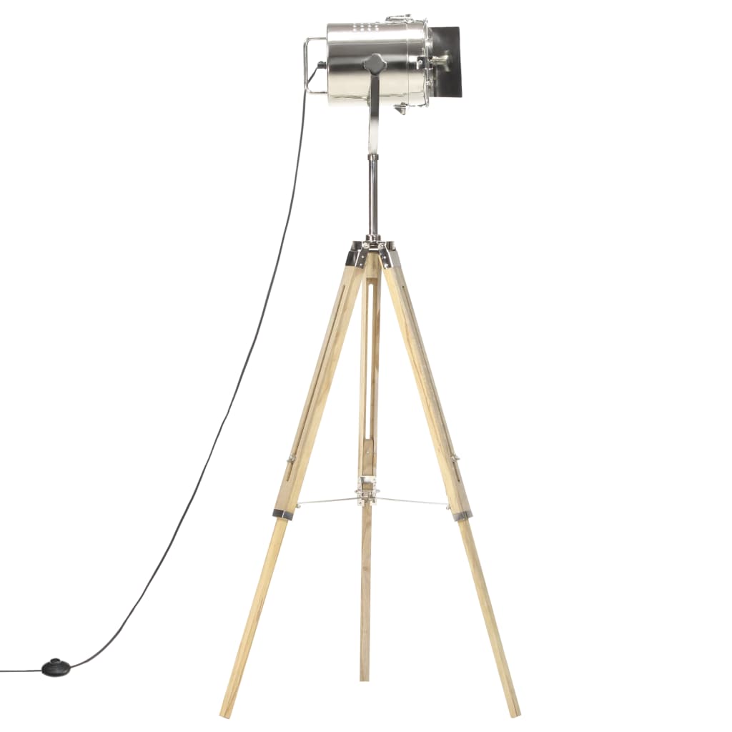 Vloerlamp driepoot 140 cm massief mangohout – afbeelding 4