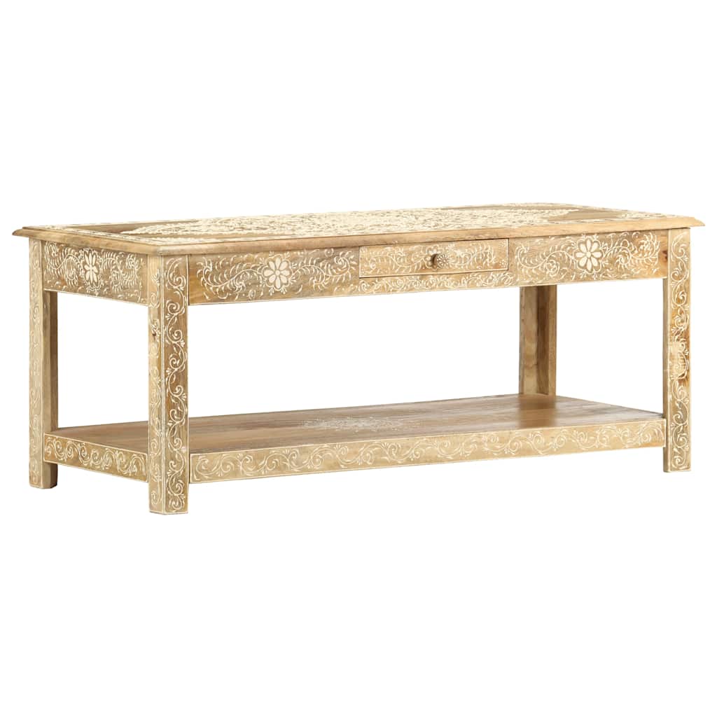 Salontafel handgeschilderd 110x50x45 cm massief mangohout