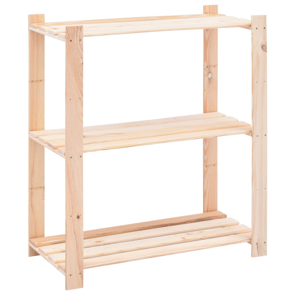 Opbergrek 3-laags 80x38x90 cm massief grenenhout 150 kg
