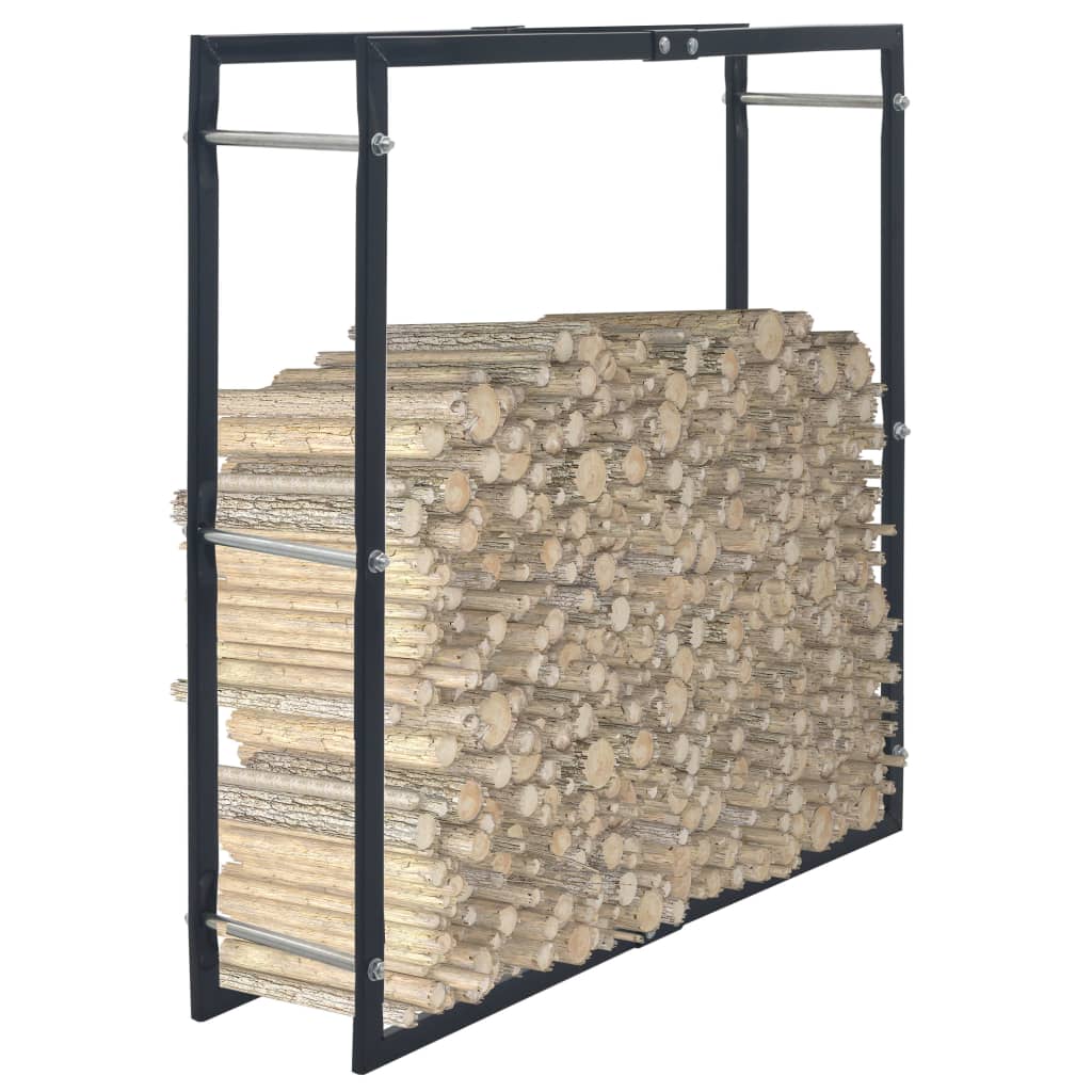 Haardhoutrek 100x25x100 cm staal zwart