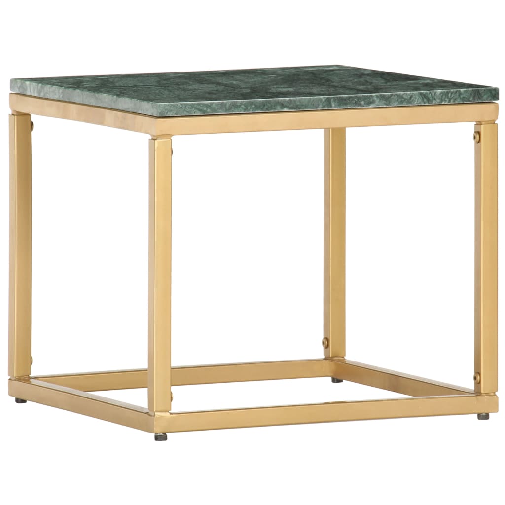 Salontafel 40x40x35 cm echt steen met marmeren textuur groen – afbeelding 1