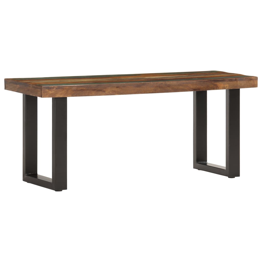 Bankje 110 cm massief gerecycled hout en staal