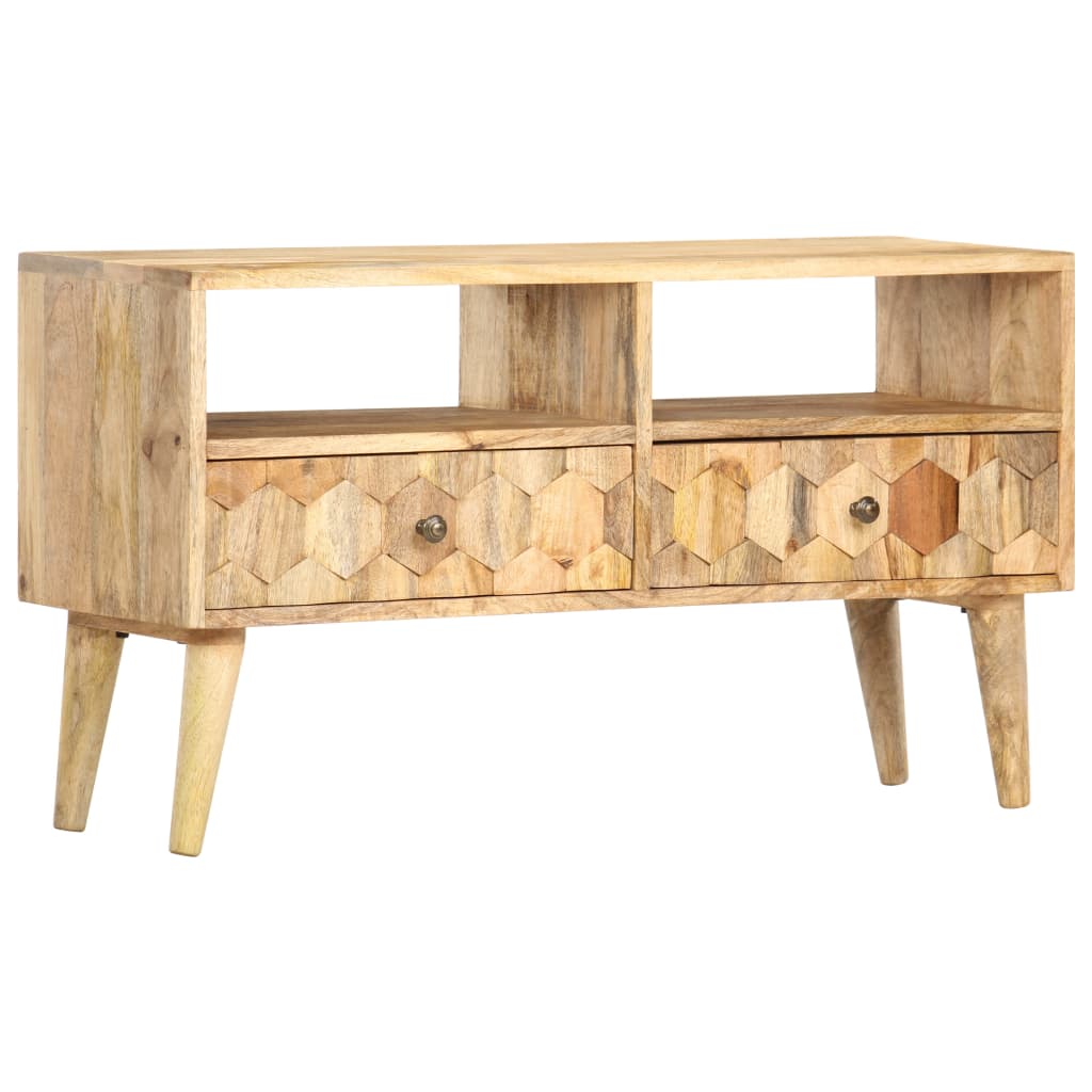 Tv-meubel 90x30x50 cm massief mangohout – afbeelding 1